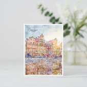 ヴロツワポーランドのヴィンテージ旅行水の色 ポストカード (スタンド正面)