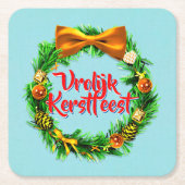 ヴロリークカーストフェストオランダメリークリスマス スクエアペーパーコースター (正面)