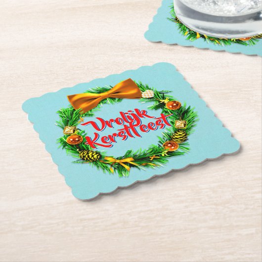 ヴロリークカーストフェストオランダメリークリスマス ペーパーコースター (アングル)