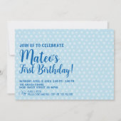 一おもしろいつ青い星バースデーパーティ招待状 招待状 (裏面)