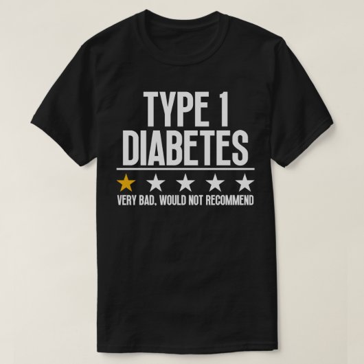 一おもしろい型糖尿病2 Tシャツ (デザイン正面)