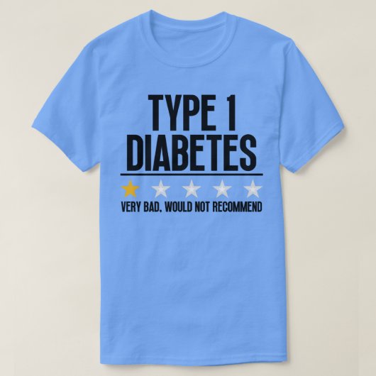 一おもしろい型糖尿病3 Tシャツ (デザイン正面)