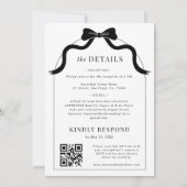 一お洒落つのフランスのアーチに黒い弓結婚 招待状 (裏面)