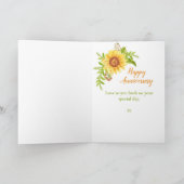 一かわいらし周記念結婚フローラひまわり カード (内部)