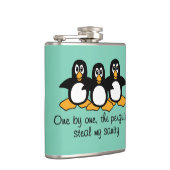一つずつペンギンのおもしろいなことわざのデザイン フラスク (右)