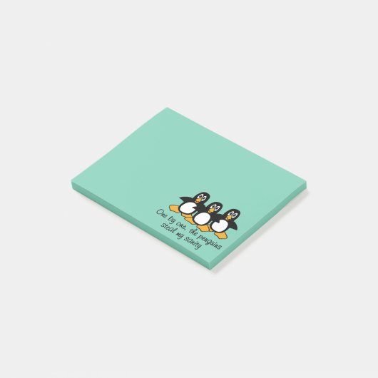 一つずつペンギンのおもしろいなことわざのデザイン ポストイット (アングル)