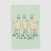 一つずつラマはおもしろいな私の正気を盗みます ゴルフタオル (正面)