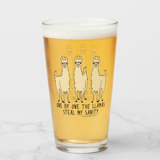 一つずつラマはおもしろいな私の正気を盗みます タンブラーグラス (ドリンク正面)