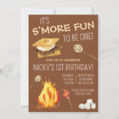 一つになれるのはおもしろいだ！S'mores Birthdayパーティー 招待状 (正面)
