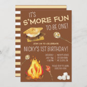一つになれるのはおもしろいだ!S'mores Birthdayパーティー 招待状 (正面/裏面)