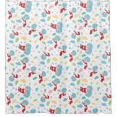 一つのこと二つの甘いものパターン シャワーカーテン (正面)