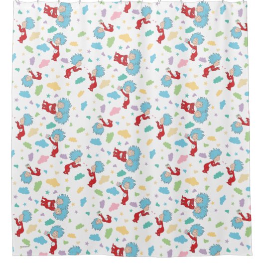 一つのこと二つの甘いものパターン シャワーカーテン (正面)