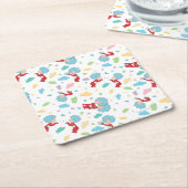 一つのこと二つの甘いものパターン スクエアペーパーコースター (アングル)