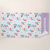 一つのこと二つの甘いものパターン ビーチタオル (正面)