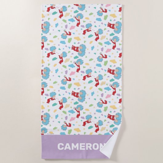 一つのこと二つの甘いものパターン ビーチタオル (正面)