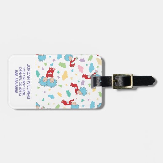 一つのこと二つの甘いものパターン ラゲッジタグ (正面横)