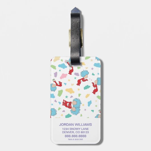 一つのこと二つの甘いものパターン ラゲッジタグ (裏面縦)