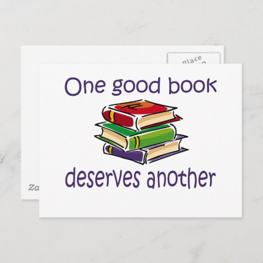一つのよい本は別の贈り物に値する。 ポストカード (正面/裏面)