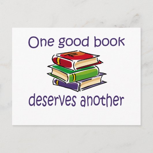 一つのよい本は別の贈り物に値する。 ポストカード (正面)