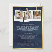 一つのカトリック教徒の緑のクロス結婚ネイビー 招待状 (裏面)