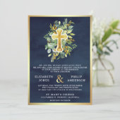 一つのカトリック教徒の緑の海軍の金ゴールド結婚すべて 招待状 (スタンド正面)