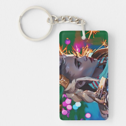 一つのカラフルキーチェーン キーホルダー (正面)