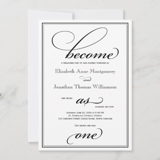 一つのキリスト教の結婚式招待状になる 招待状 (正面)