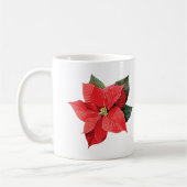 一つのクリスマスポインセチア コーヒーマグカップ (左)