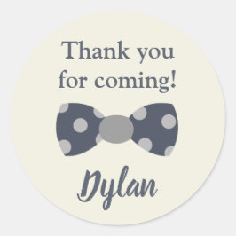 一つのダーフルな海軍とグレーの弓のネクタイ ラウンドシール