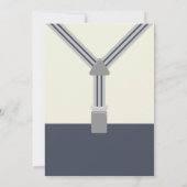 一つのダーフルな海軍とグレーの弓のネクタイ 招待状 (裏面)