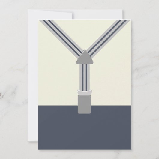 一つのダーフルな海軍とグレーの弓のネクタイ 招待状 (裏面)