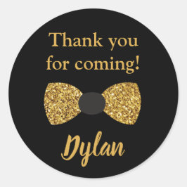 一つのダーフルな黒と金ゴールドの蝶のネクタイ ラウンドシール