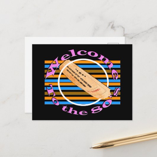 一つのチケットを認める – 80年代 案内ポストカード (正面/裏面インサイチュ)