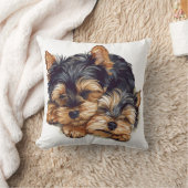 一つのヨークシャーテリアより良い物は?二つのヨークシャーテリア! クッション (ブランケット)