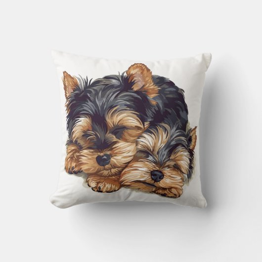 一つのヨークシャーテリアより良い物は？二つのヨークシャーテリア! クッション (正面)