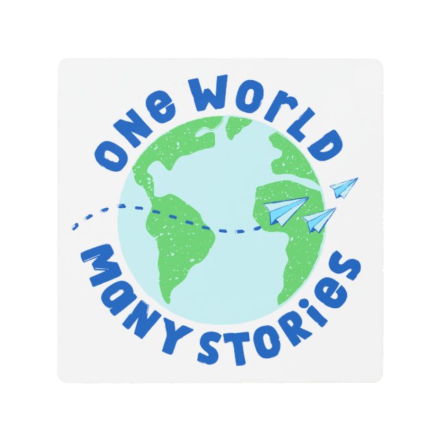 一つの世界の多くの物語 メタルプリント (正面)