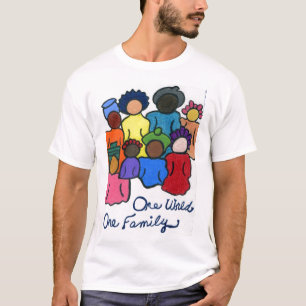 一つの世界、一つの家族、人種間の異文化 Tシャツ