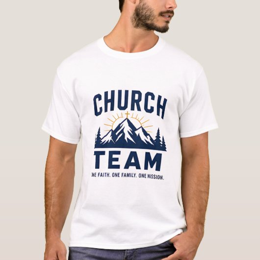 一つの信仰 一つの家族 一つの使命 信仰デザイン Tシャツ (正面)