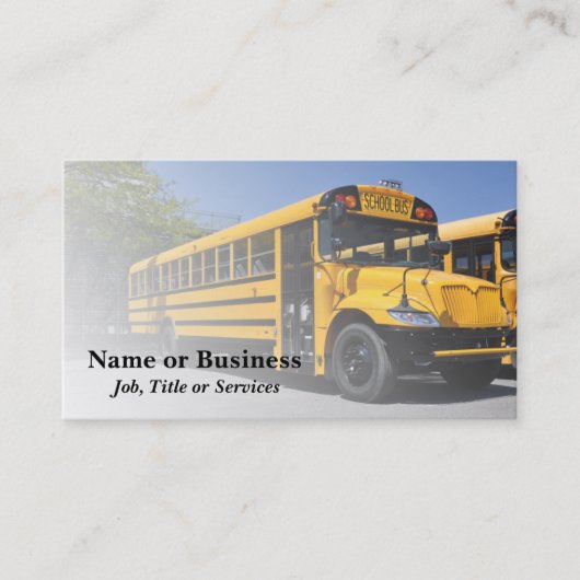 一つの大きな黄色のスクールバス 名刺 (正面)