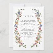 一つの山カラフルの花結婚で 招待状 (裏面)