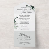 一つの招待状に結婚入った中性の植物学の全て オールインワン招待状 (内側)