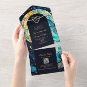 一つの招待状結婚に神秘的な天体の オールインワン招待状 (貼ってはがせる)