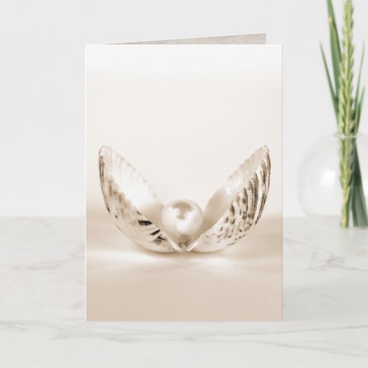 一つの真珠が貝殻の中に カード (正面)