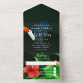 一つの結婚招待状で熱帯の オールインワン招待状 (内側)