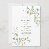 一つの繊細な野の花のボホモダンの結婚中に 招待状 (正面)