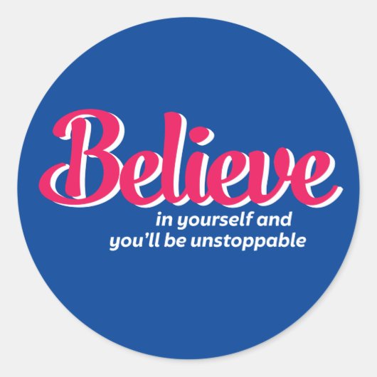 一つの言葉が信じ感動的引用文 ラウンドシール (正面)