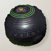 一つの黒い芝生のボール ラウンドクッション (正面)