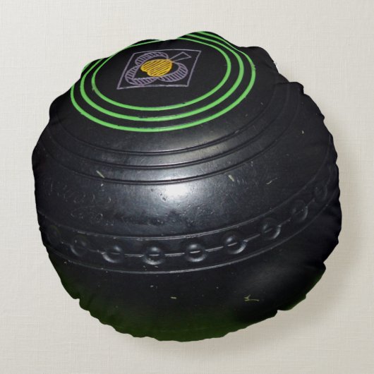 一つの黒い芝生のボール ラウンドクッション (裏面)