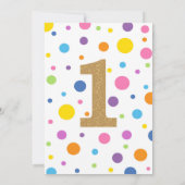 一つはおもしろい誕生日招待状ガール1歳の誕生日 招待状 (裏面)