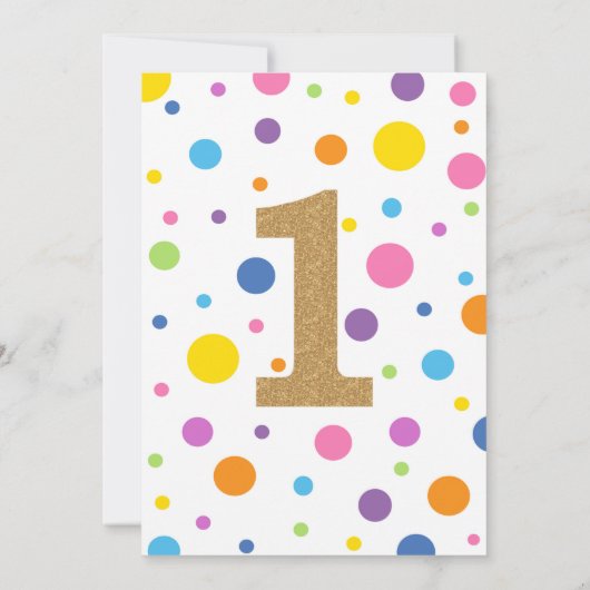 一つはおもしろい誕生日招待状ガール1歳の誕生日 招待状 (裏面)